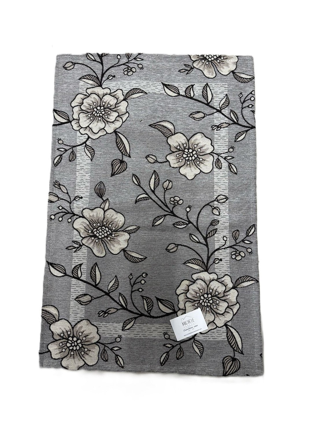 Tappeto in ciniglia con base antiscivolo serie Elisir, colore salvia, ottanio e grigio, disponibile in varie misure