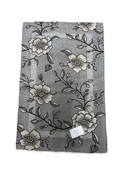 Tappeto in ciniglia con base antiscivolo serie Elisir, colore salvia, ottanio e grigio, disponibile in varie misure