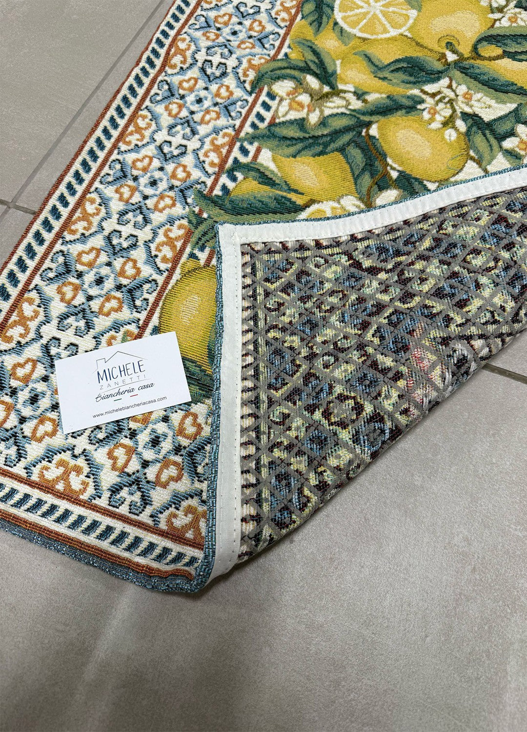 Tappeto in ciniglia con base antiscivolo serie Amalfi, disponibile in varie misure