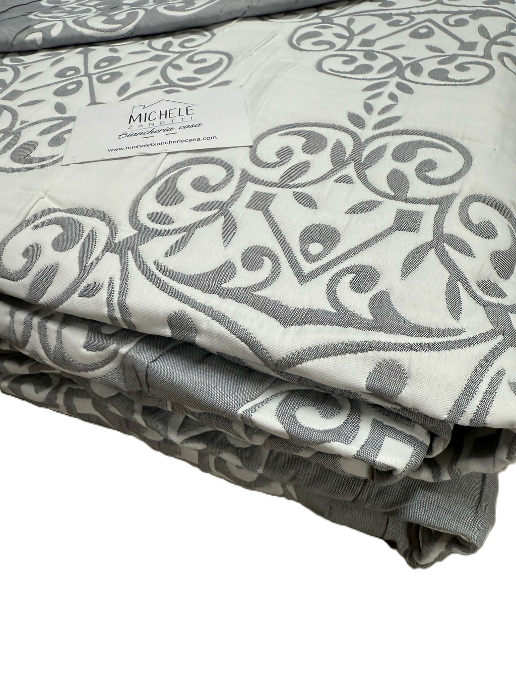 Trapuntino Matrimoniale Damascato in Tessuto Jacquard Double Face – 260x260 cm