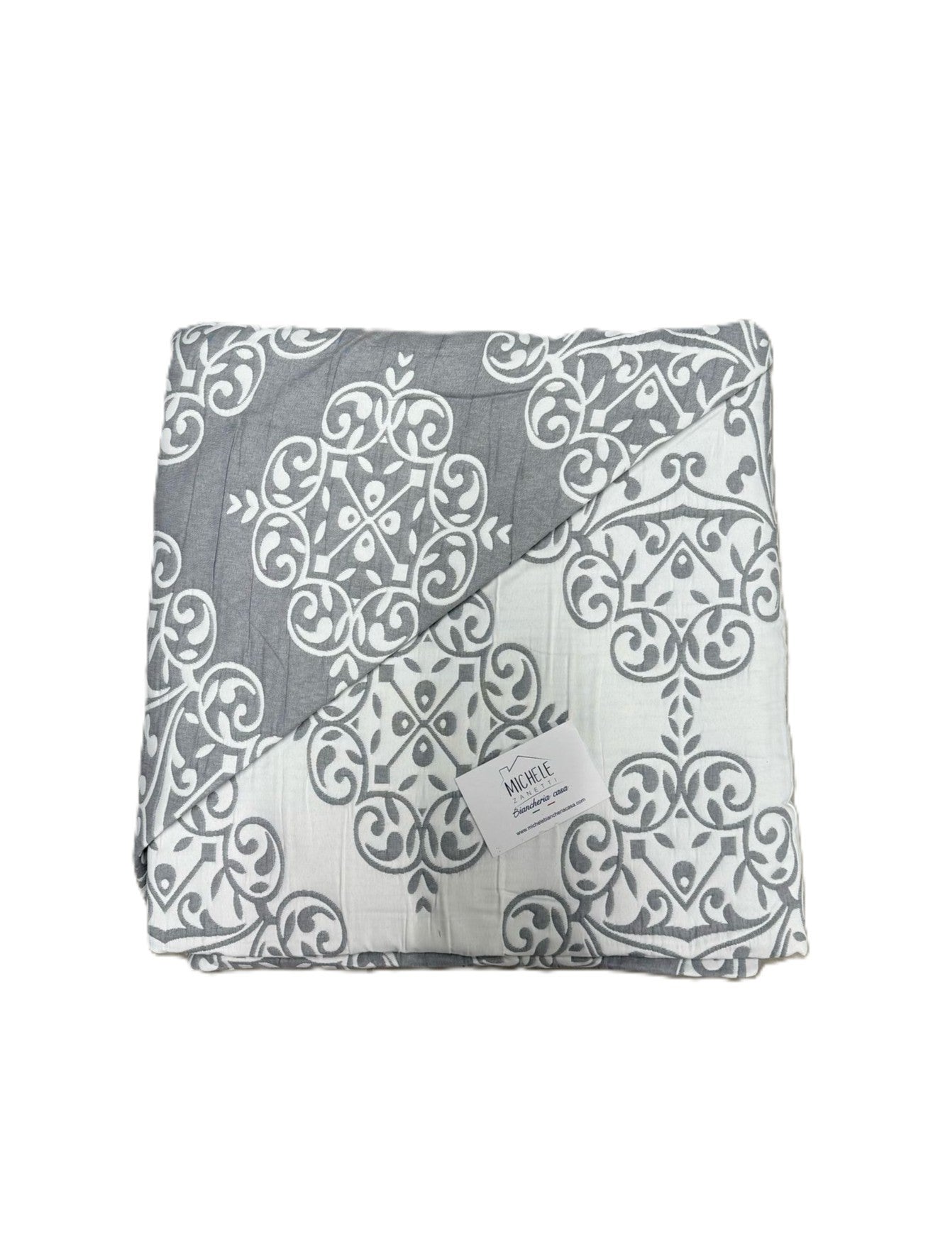 Trapuntino Matrimoniale Damascato in Tessuto Jacquard Double Face – 260x260 cm