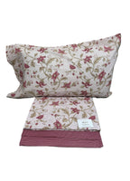 Completo Lenzuola Matrimoniale in cotone fantasia Ibisco, prodotto italiano