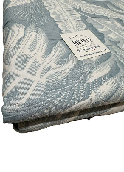 Trapuntino Matrimoniale fantasia Tropicale in Tessuto Jacquard Double Face – 260x260 cm
