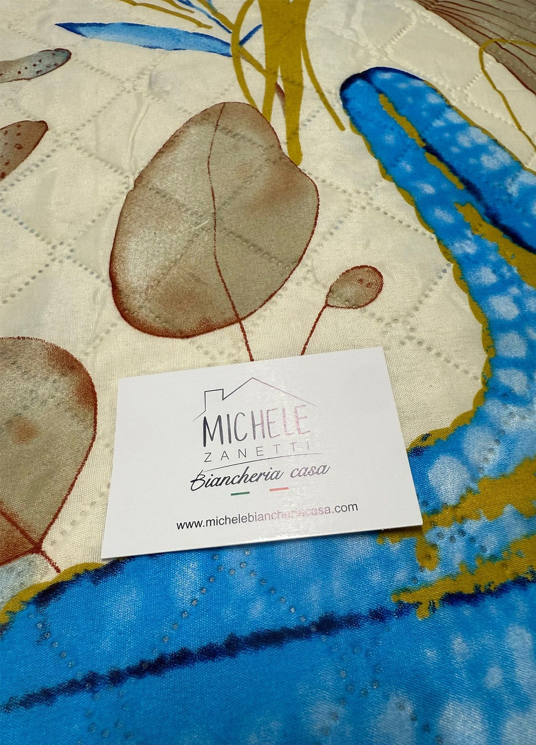 Trapuntino matrimoniale in morbida microfibra, fantasia Stella Marina