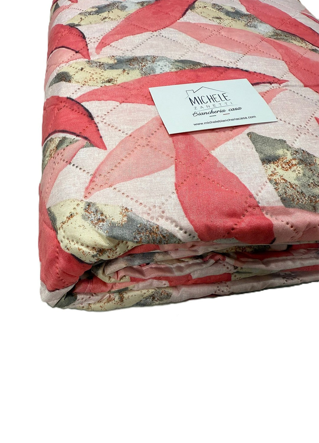 Trapuntino matrimoniale in morbida microfibra, fantasia Shake