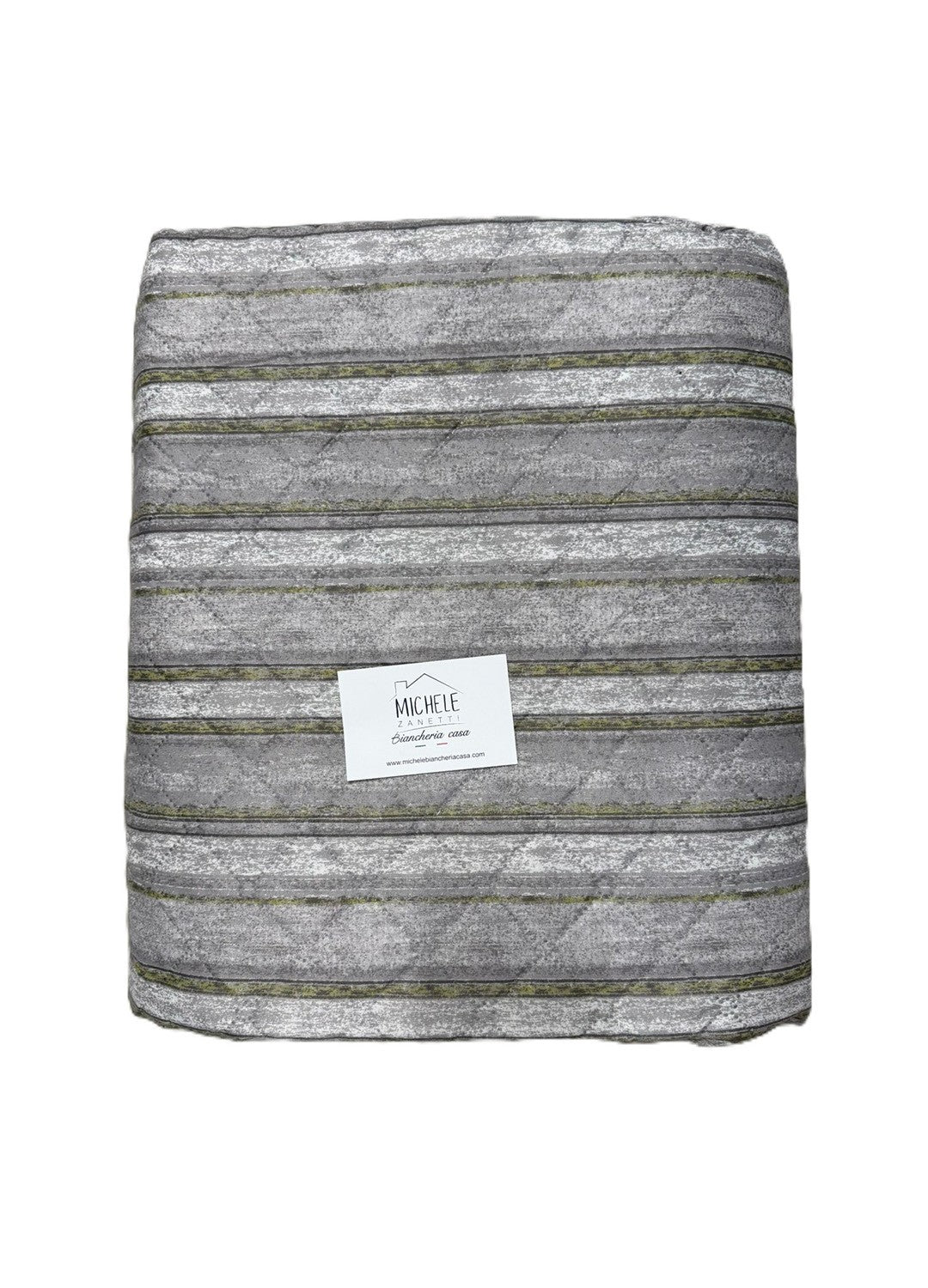 Trapuntino matrimoniale in morbida microfibra, fantasia Riga