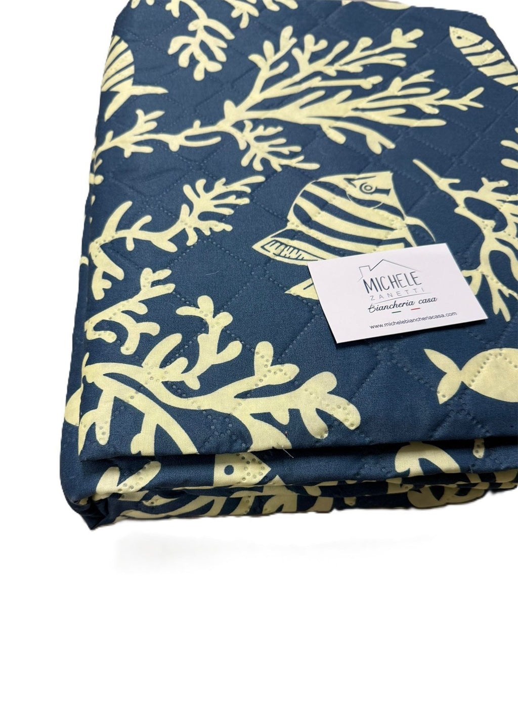 Trapuntino matrimoniale in morbida microfibra, fantasia Corallo