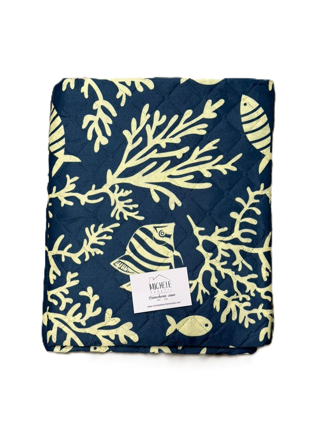 Trapuntino matrimoniale in morbida microfibra, fantasia Corallo