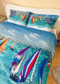 Lenzuolo-Copriletto Matrimoniale Fantasia Windsurf Colorati – Puro Cotone e Stampa Digitale HD