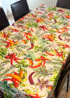 Tovaglia antimacchia fantasia Peperoncini, da 6 o 8/12 persone