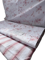 Completo matrimoniale 100% cotone percalle, detto anche a pelle d'uovo, fantasia Caterina