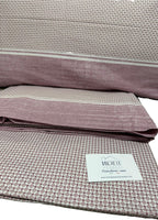 Completo Lenzuola Matrimoniale in cotone fantasia Quadrettini, prodotto italiano