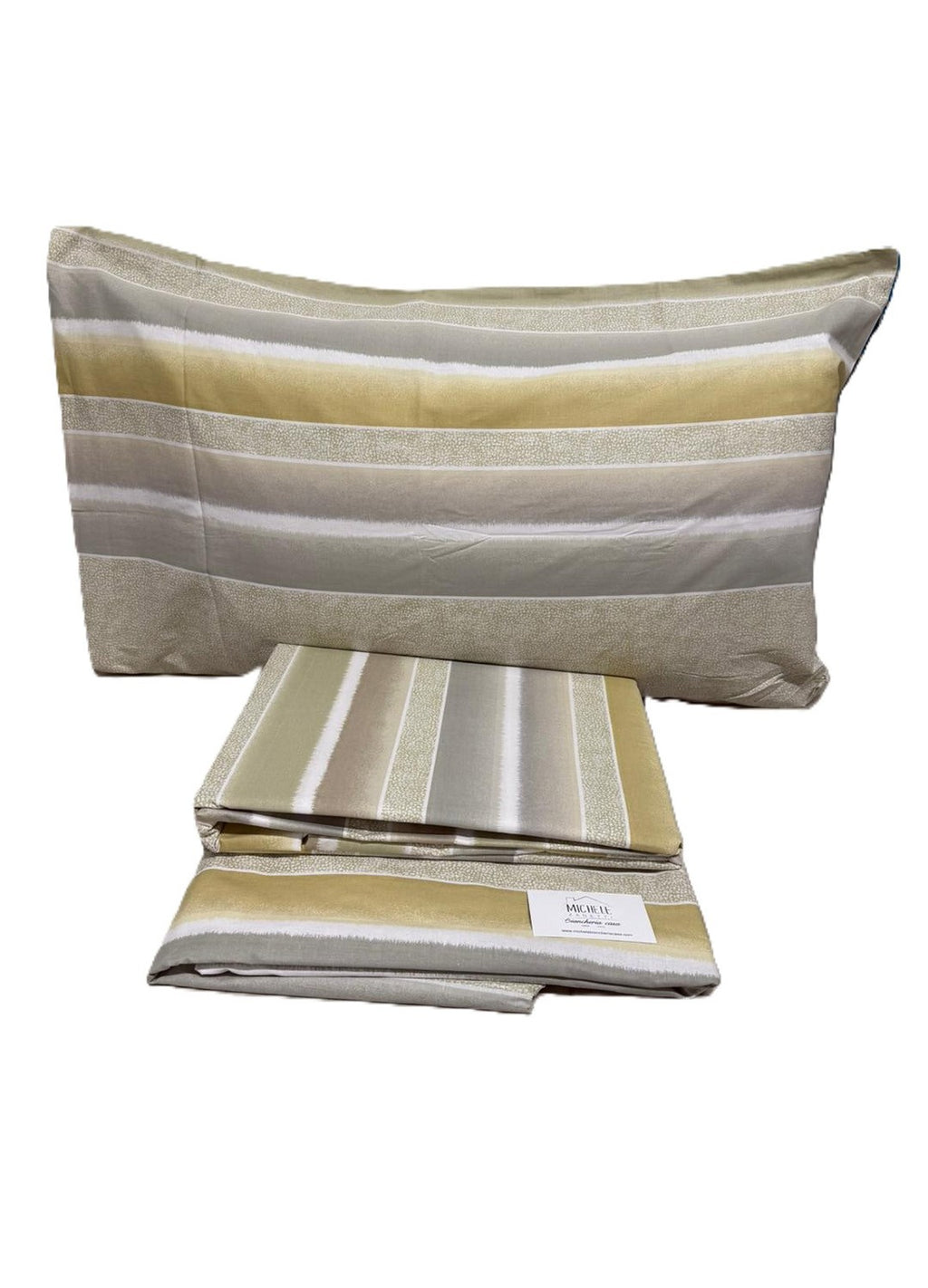 Completo Lenzuola Matrimoniale in cotone fantasia Righe Sfumate, prodotto italiano