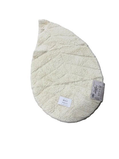 Tappeto Bagno Foglia 50x80 cm, colore bianco – 100% Cotone con Antiscivolo