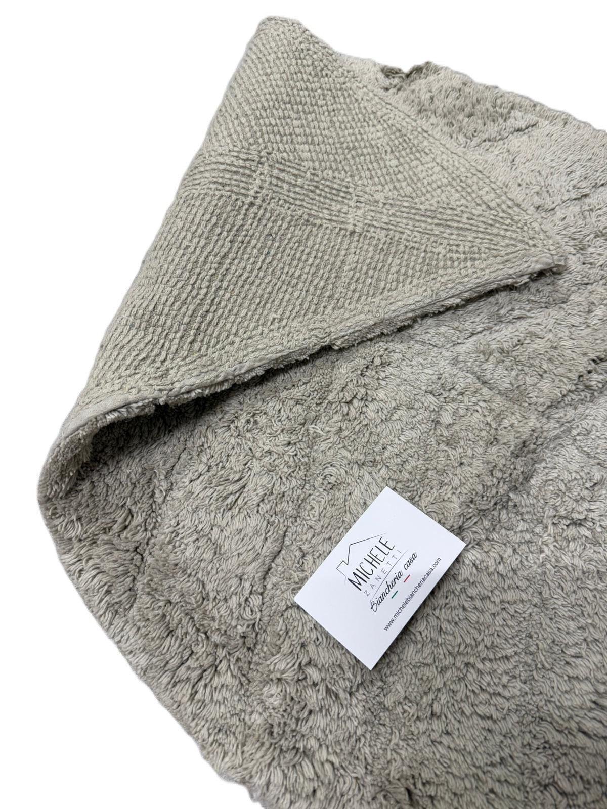 Tappeto Bagno Foglia 50x80 cm, colore beige – 100% Cotone con Antiscivolo