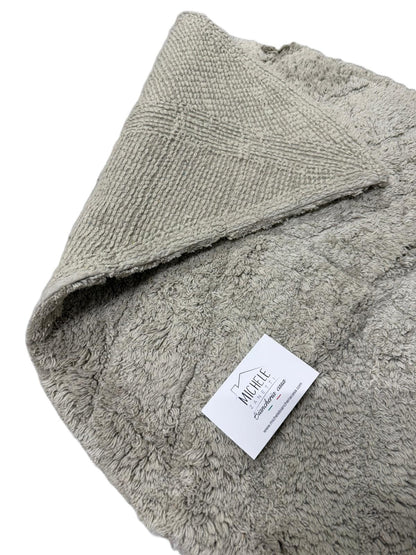 Tappeto Bagno Foglia 50x80 cm, colore beige – 100% Cotone con Antiscivolo