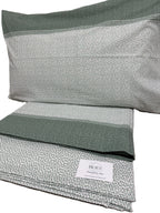 Completo Lenzuola Matrimoniale in cotone fantasia Puntinato Verde, prodotto italiano