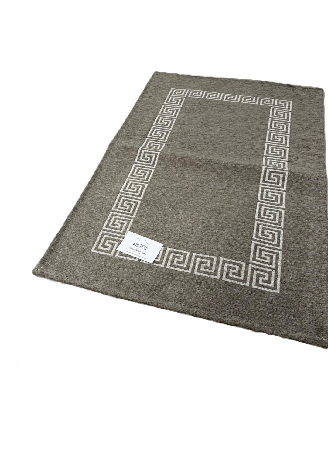 Tappeto in ciniglia con base antiscivolo serie Cipro, colore verde, disponibile in varie misure