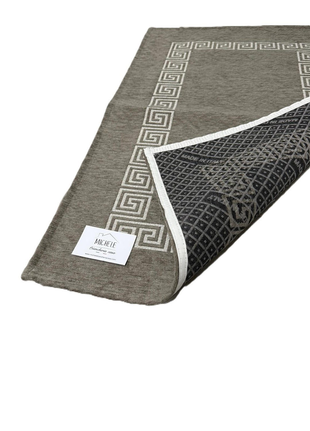 Tappeto in ciniglia con base antiscivolo serie Cipro, colore verde, disponibile in varie misure