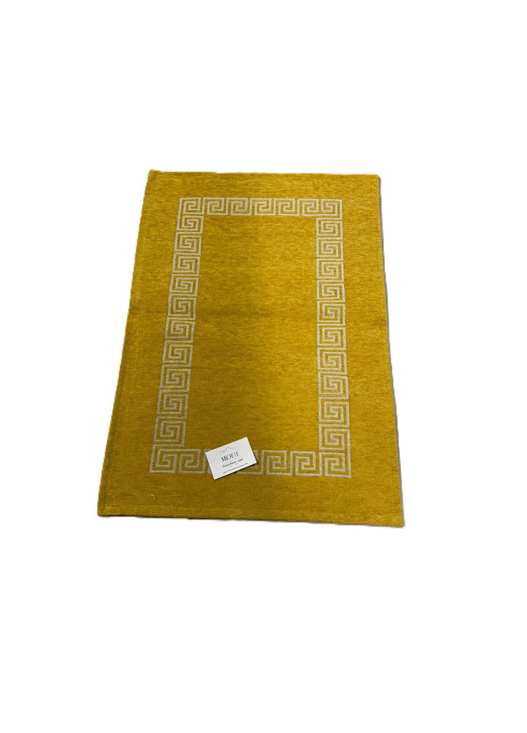 Tappeto in ciniglia con base antiscivolo serie Cipro, colore senape, disponibile in varie misure