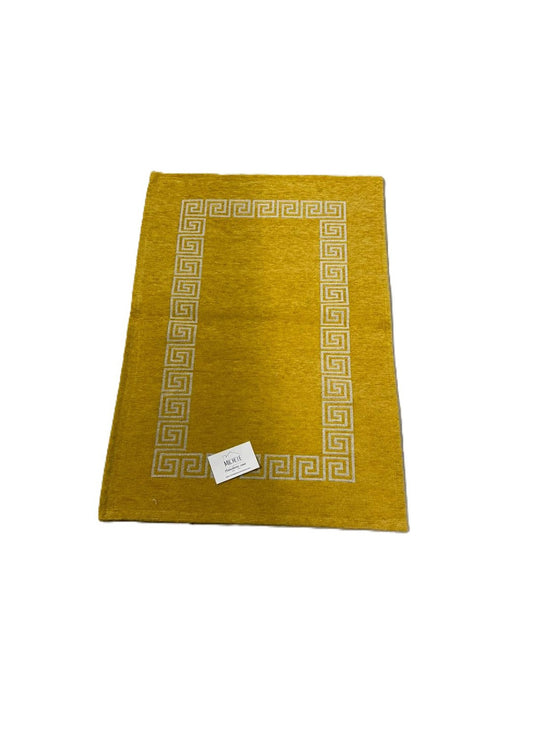 Tappeto in ciniglia con base antiscivolo serie Cipro, colore senape, disponibile in varie misure