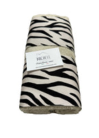 Completo asciugamani viso e ospite in cotone con balza zebrata, colore beige