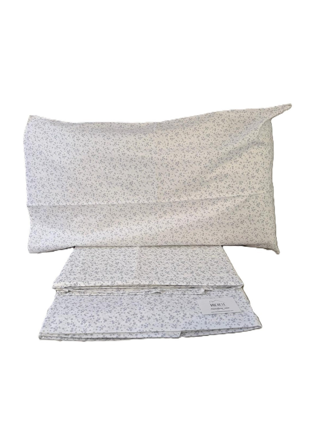 Completo Lenzuola Matrimoniale in cotone fantasia Fiorellino, prodotto italiano