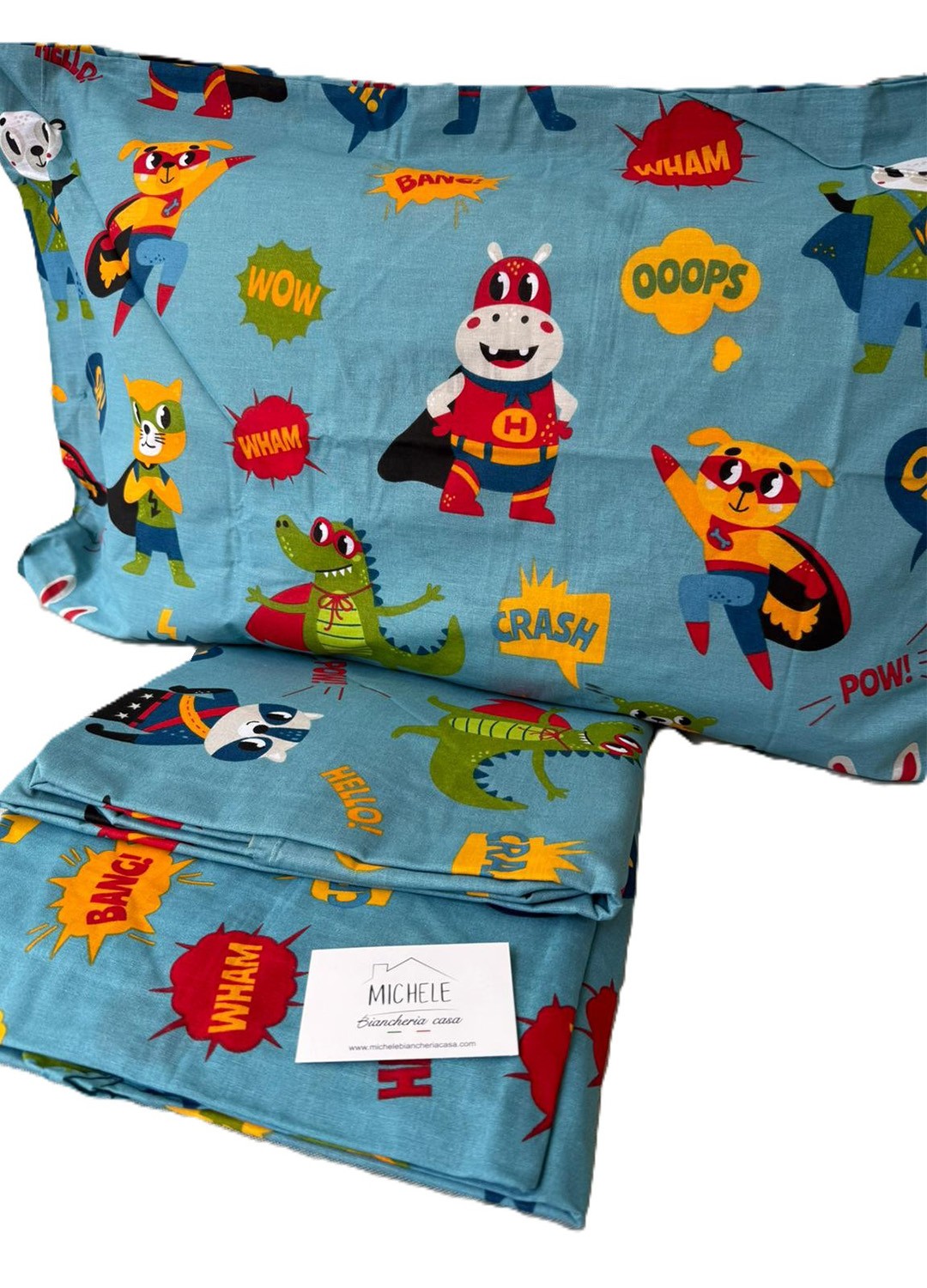 Completo lenzuola singolo fantasia modello Supereroi