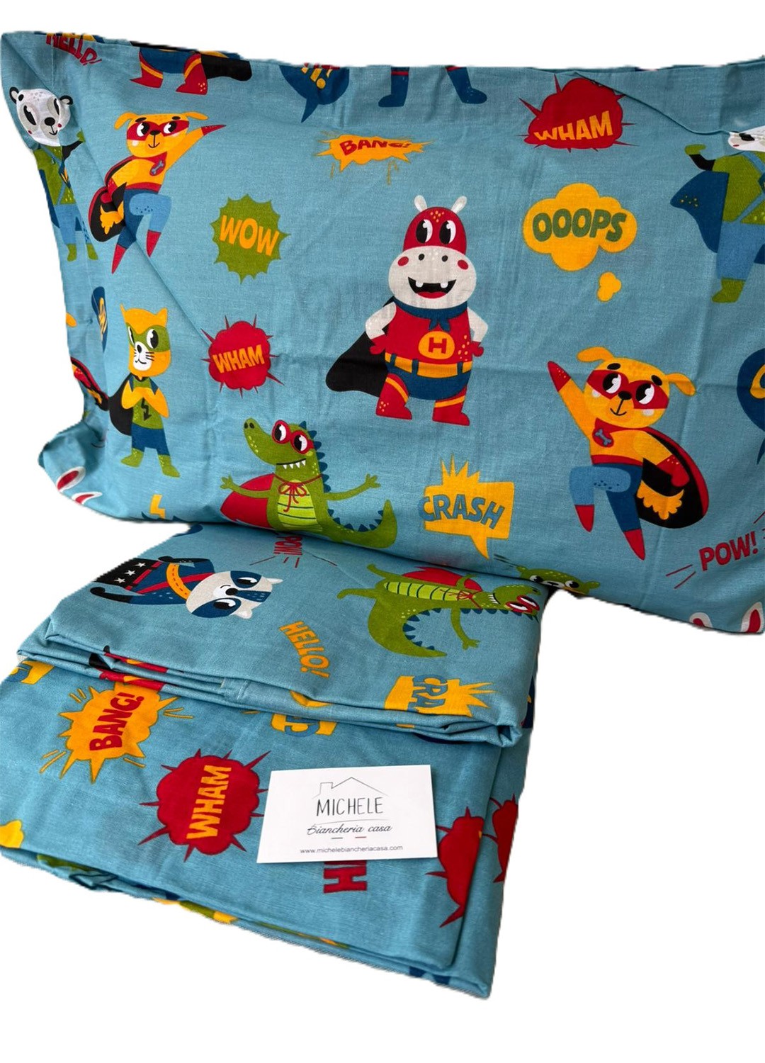 Completo lenzuola singolo fantasia modello Supereroi