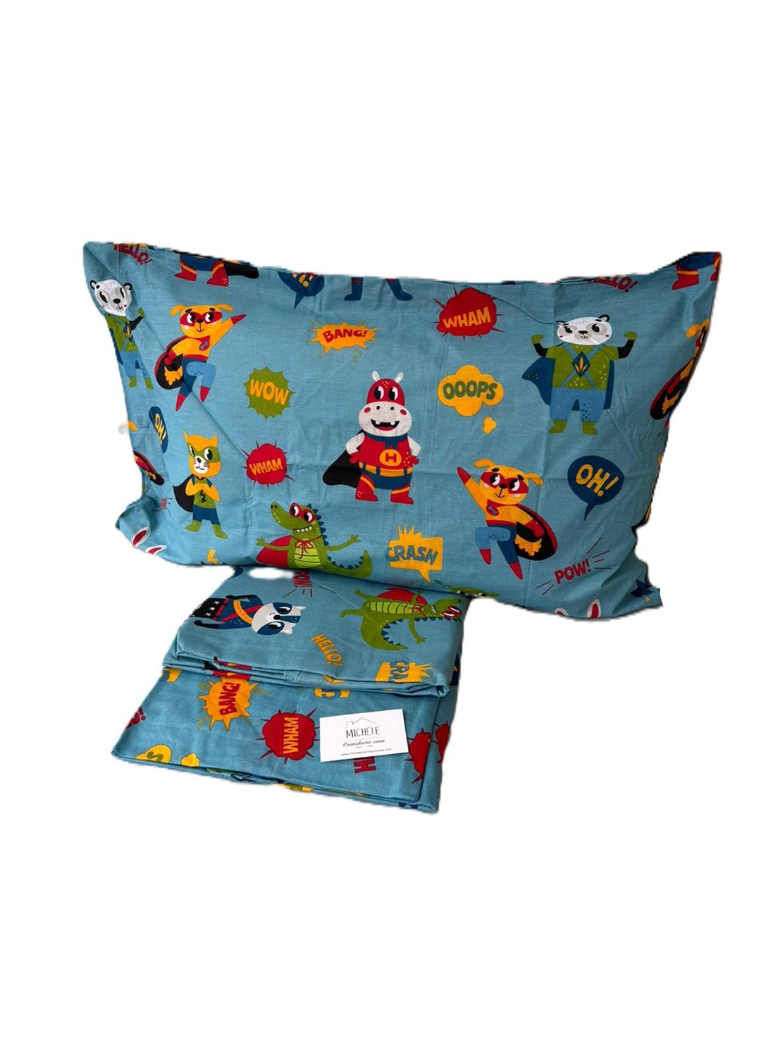 Completo lenzuola singolo fantasia modello Supereroi