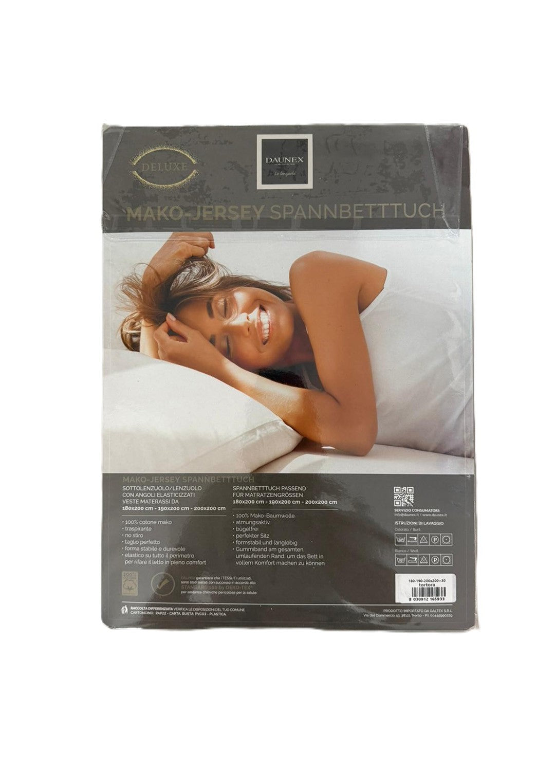 Lenzuolo con angoli in jersey di cotone Daunex 180x200+30h – Misura adattabile fino al King Size