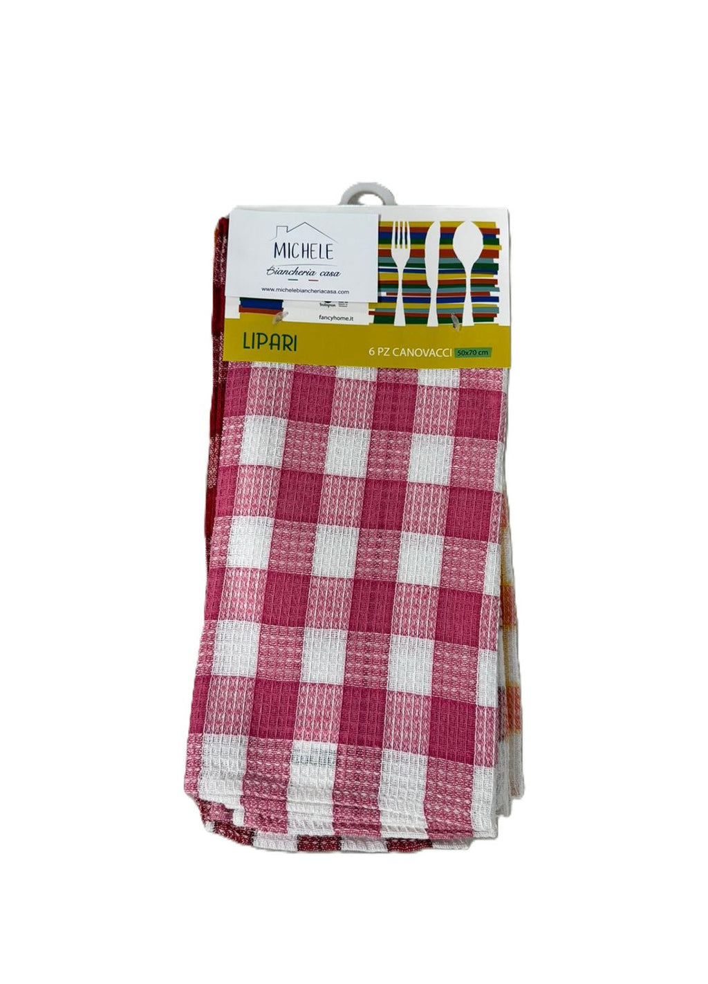 Pacco Strofinacci da Cucina 6 pz – 100% Cotone – Fantasia Quadretti Assortiti