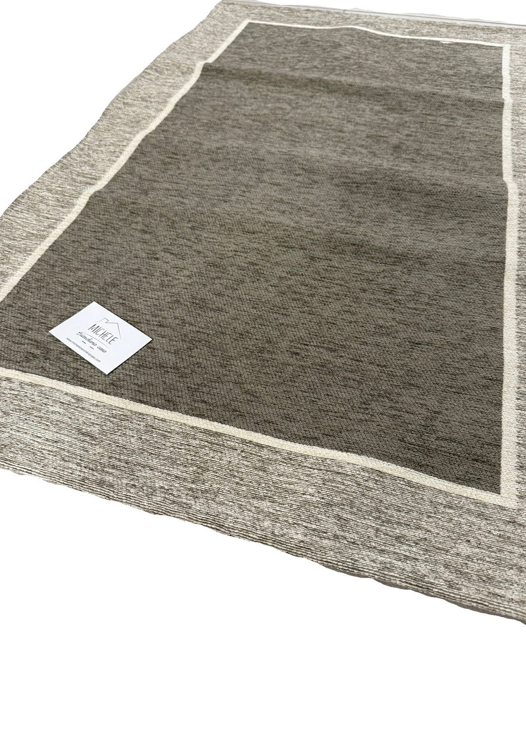 Tappeto in Ciniglia 65x115 cm Modello Roma – Antiscivolo, Bordo a Contrasto