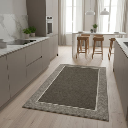 Tappeto in Ciniglia 65x115 cm Modello Roma – Antiscivolo, Bordo a Contrasto