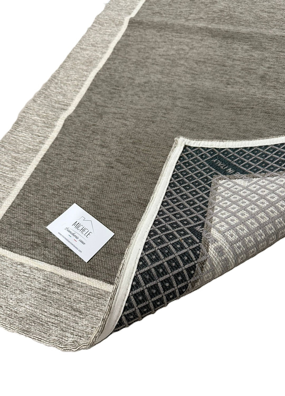 Tappeto in Ciniglia 65x115 cm Modello Roma – Antiscivolo, Bordo a Contrasto