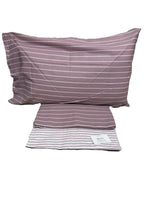 Lenzuolo Matrimoniale 100% Cotone – Fantasia A Righe Rosa Antico e Bianco