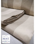 Completo lenzuola in cotone, per letto singolo, modello Riga Larga, colore Talpa o Grigio