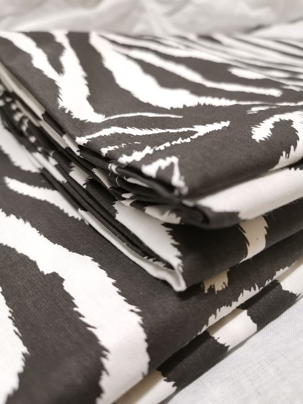 Completo Lenzuola Letto Singolo in cotone con fantasia zebrata