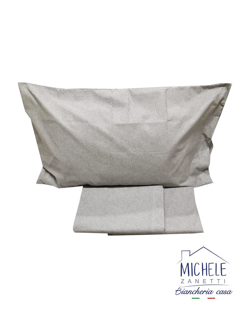 Completo lenzuola in cotone, letto Singolo, modello Benedetta, colore Beige