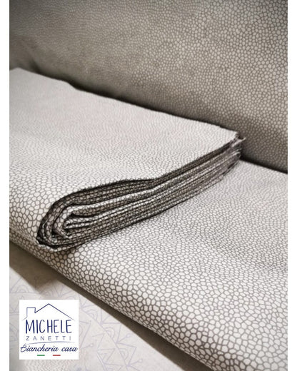 Completo lenzuola in cotone, letto Piazza e Mezza, modello Benedetta, colore Beige