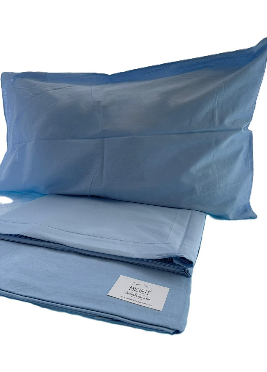 Completo Lenzuola Matrimoniali in Tinta Unita, Vari colori, in Puro Cotone, Prodotto Italiano