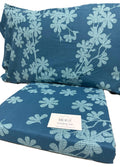 Copripiumino Matrimoniale 100% Cotone 250x200 cm con Patella 45 cm – Blu Fantasia Floreale