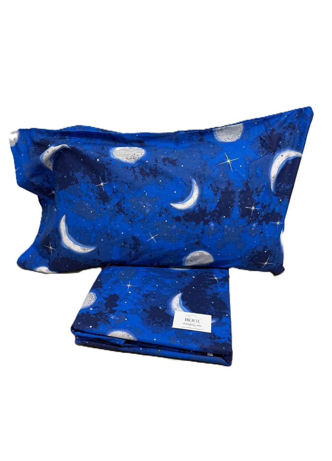 Copripiumino Matrimoniale 100% Cotone 250x200 cm con Patella 45 cm – Fantasia Notte