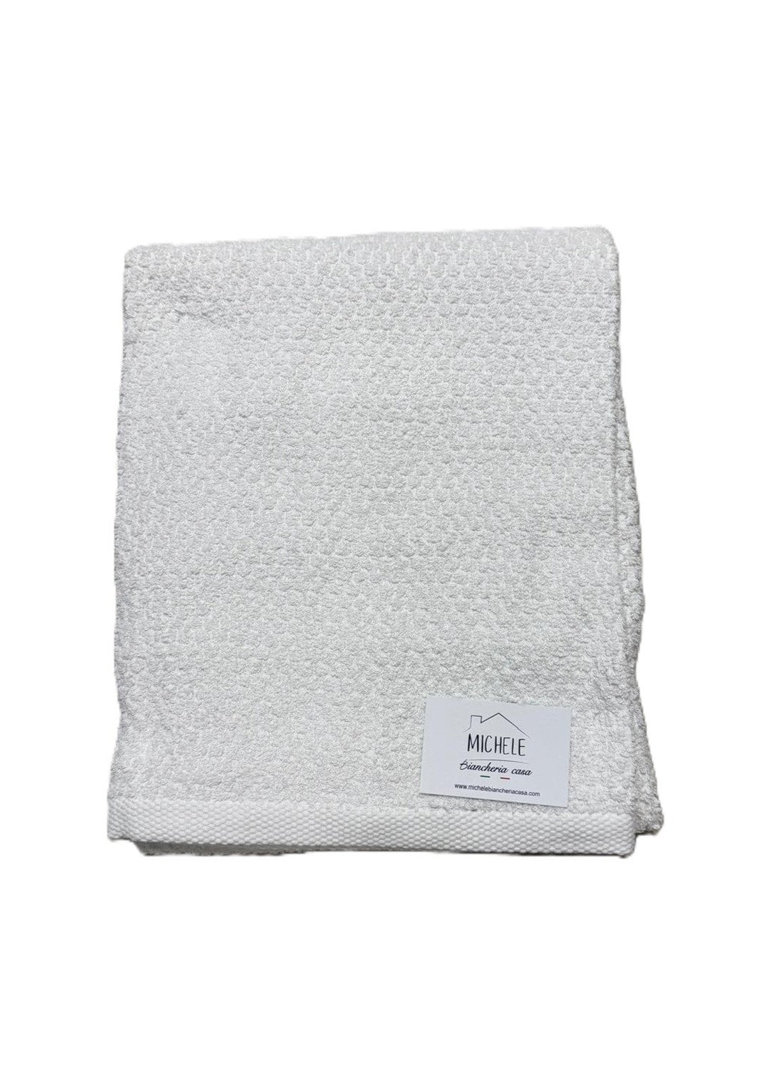 Telo doccia in spugna di cotone al 100% modello Pop Corn, colore bianco