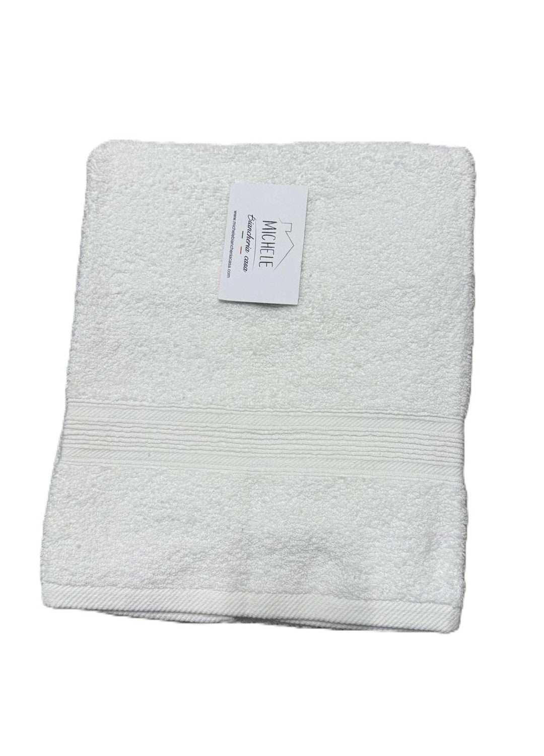 Set 6 Asciugamani Viso in Spugna di Cotone 500g - Colore Bianco