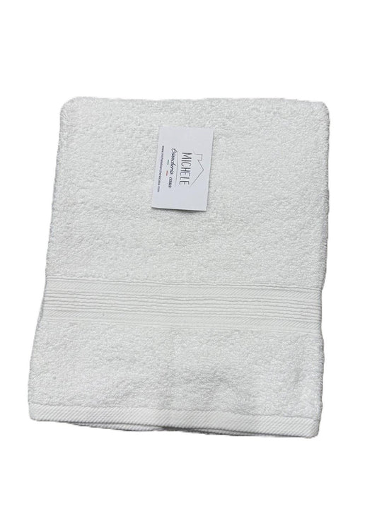 Set 6 Asciugamani Viso in Spugna di Cotone 500g - Colore Bianco