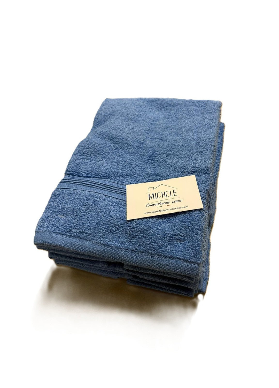 Set 6 Asciugamani Ospite in Spugna di Cotone 500g - Colore Blu