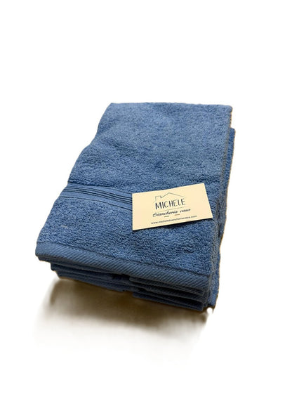 Set 6 Asciugamani Ospite in Spugna di Cotone 500g - Colore Blu