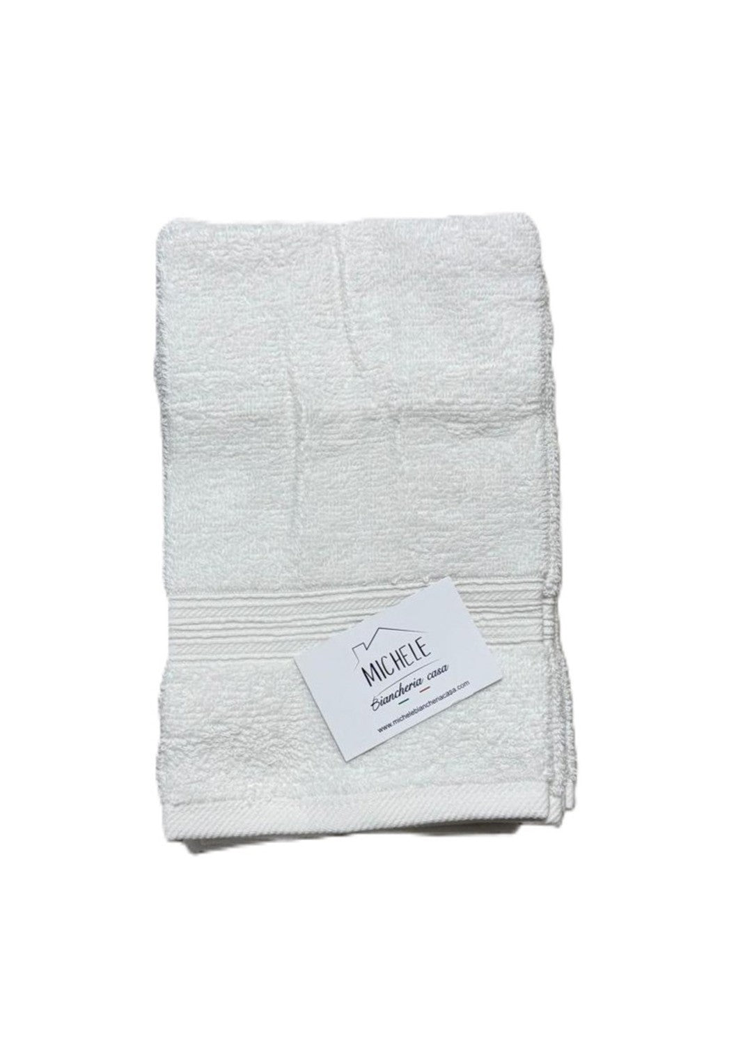 Set 6 Asciugamani Ospite in Spugna di Cotone 500g - Colore Bianco