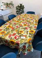 Tovaglia antimacchia fantasia Papaveri e Girasoli, da 6 o 8/12 persone